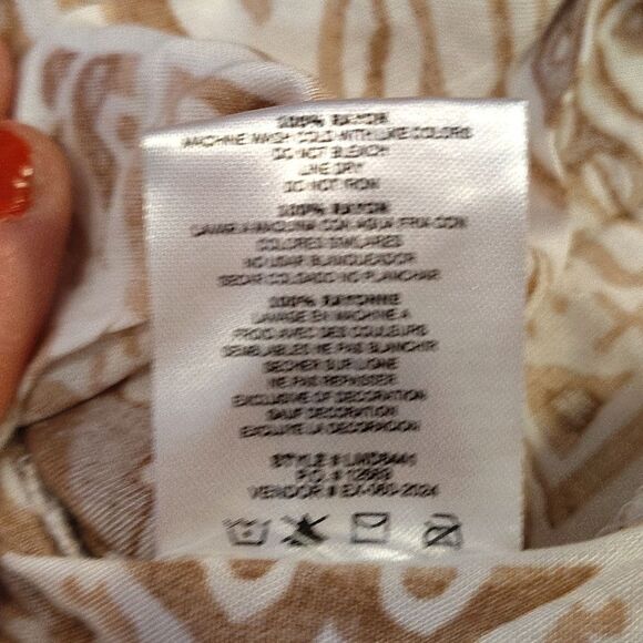 Salty Lemon Brown White Geometric Print Strapless Maxi Tiered Dress Large NWT - Picture 13 of 16